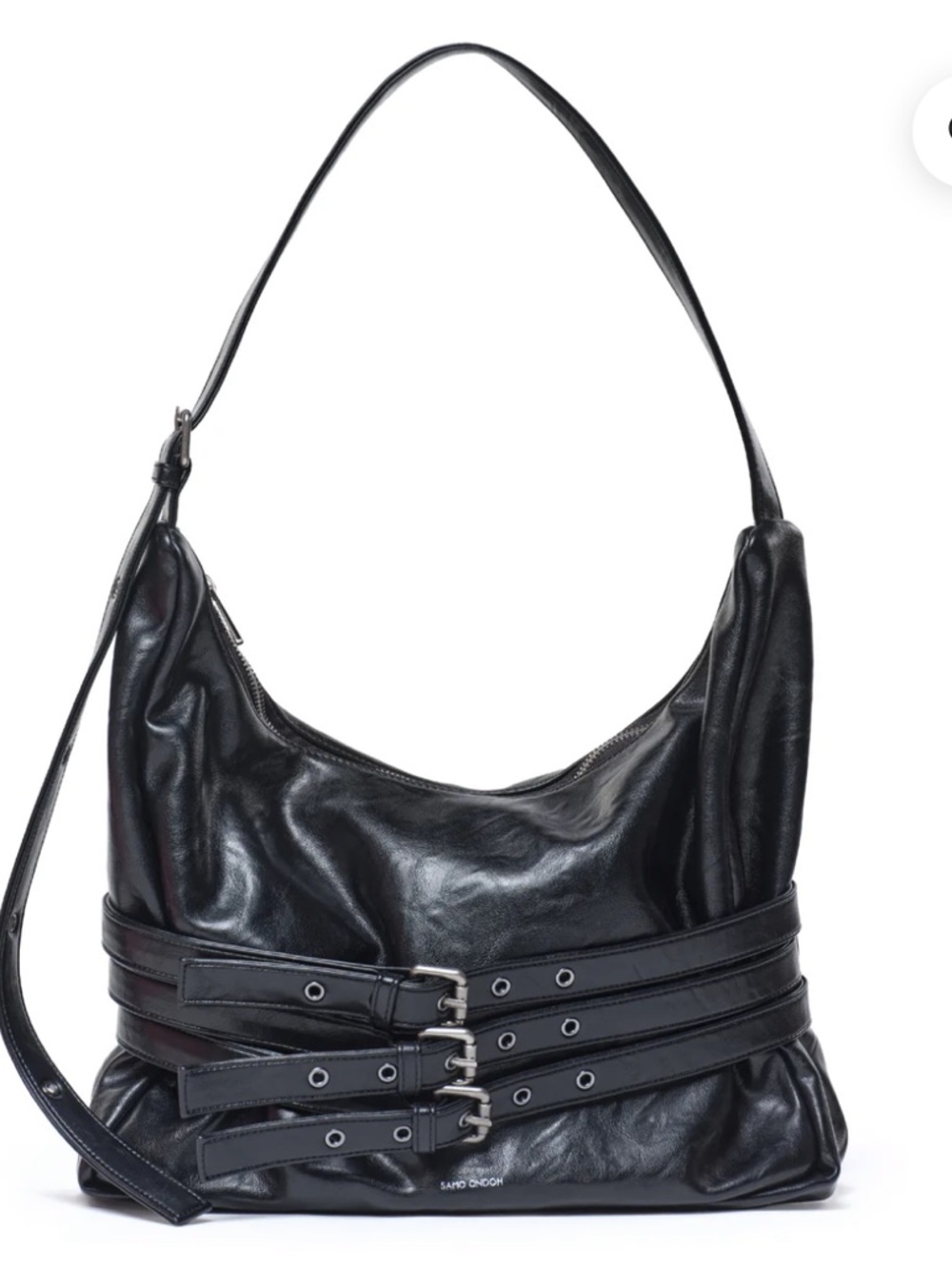 Samoondah Hobo with Triple Belt Detail bag